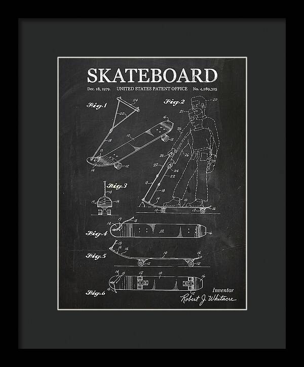 Skateboard With Tow Handle Chalkboard Patent Us4289325a