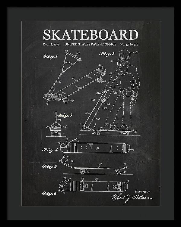 Skateboard With Tow Handle Chalkboard Patent Us4289325a