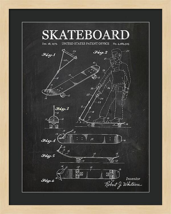 Skateboard With Tow Handle Chalkboard Patent Us4289325a