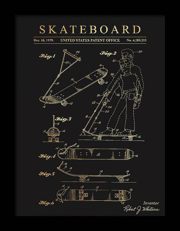 Skateboard With Tow Handle Gold Patent Us4289325a