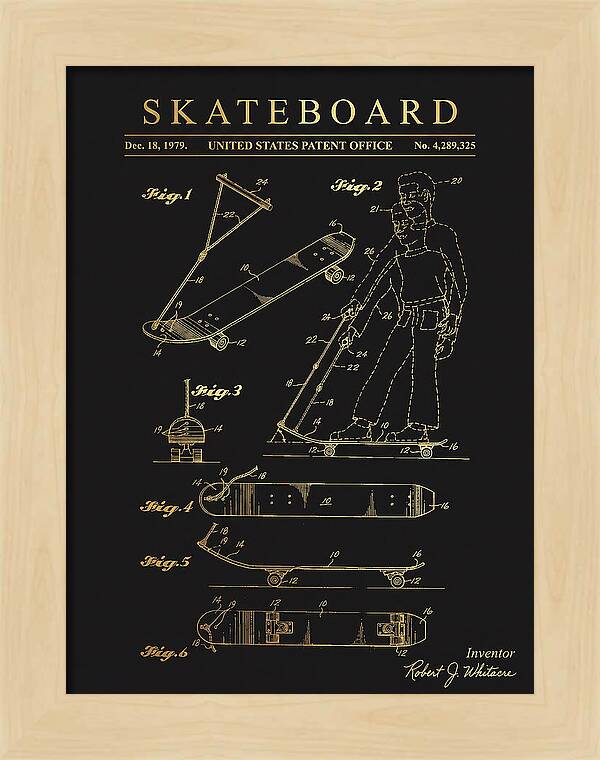 Skateboard With Tow Handle Gold Patent Us4289325a