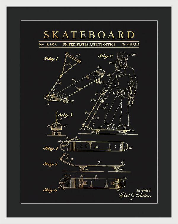 Skateboard With Tow Handle Gold Patent Us4289325a