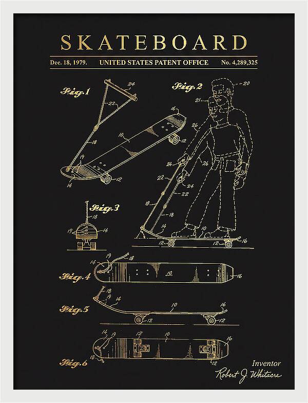 Skateboard With Tow Handle Gold Patent Us4289325a