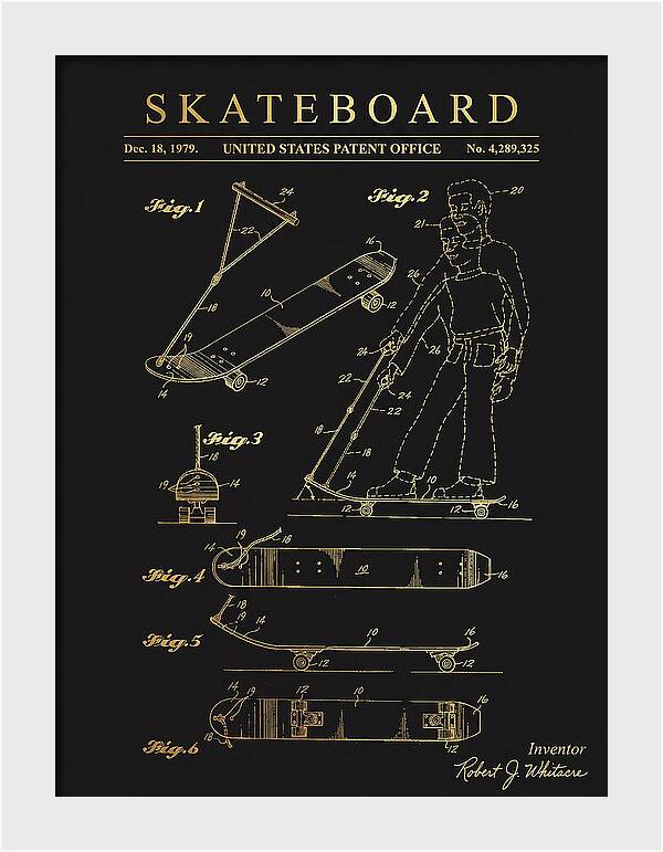 Skateboard With Tow Handle Gold Patent Us4289325a