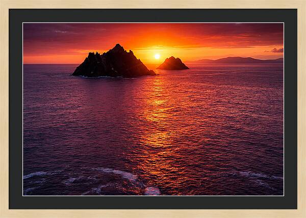 Skellig Islands At Sunset