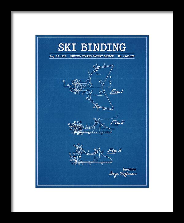 Ski Binding Blueprint Patent Us4093269a