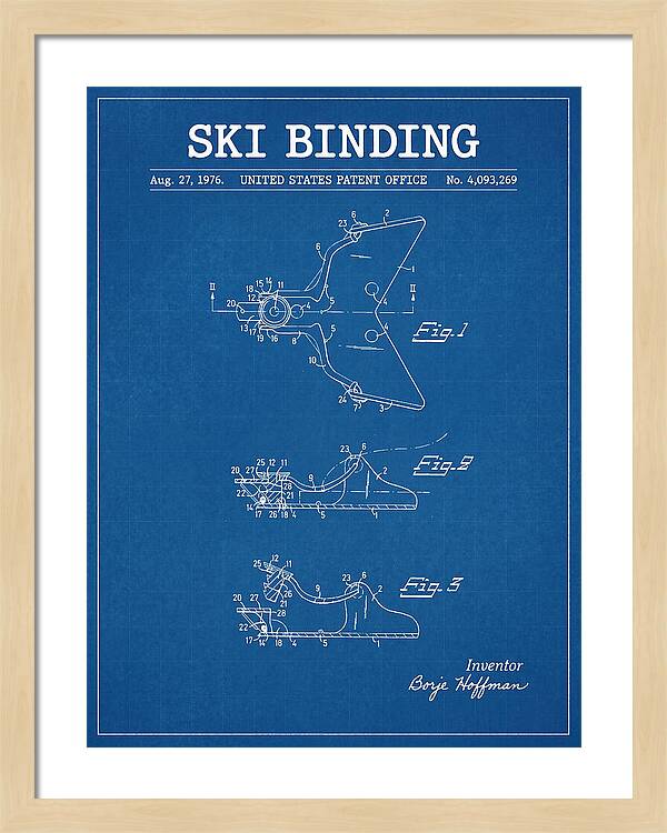 Ski Binding Blueprint Patent Us4093269a