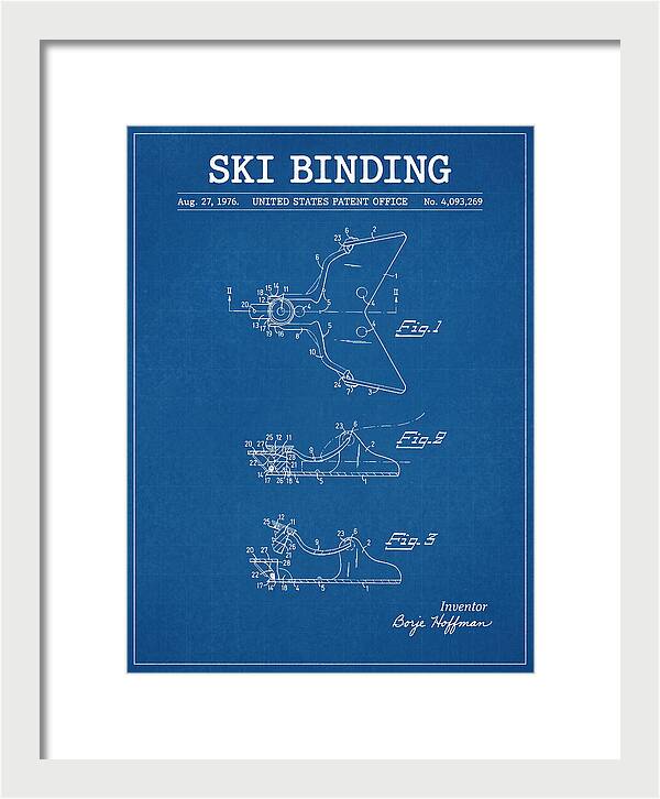 Ski Binding Blueprint Patent Us4093269a