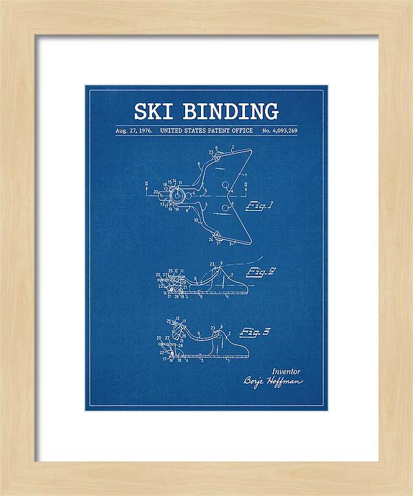 Ski Binding Blueprint Patent Us4093269a