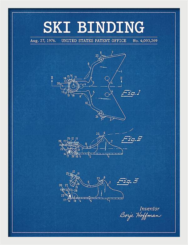 Ski Binding Blueprint Patent Us4093269a