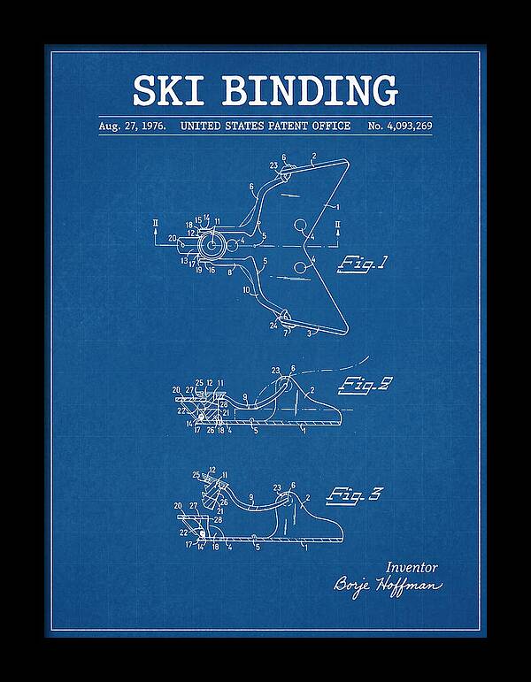 Ski Binding Blueprint Patent Us4093269a