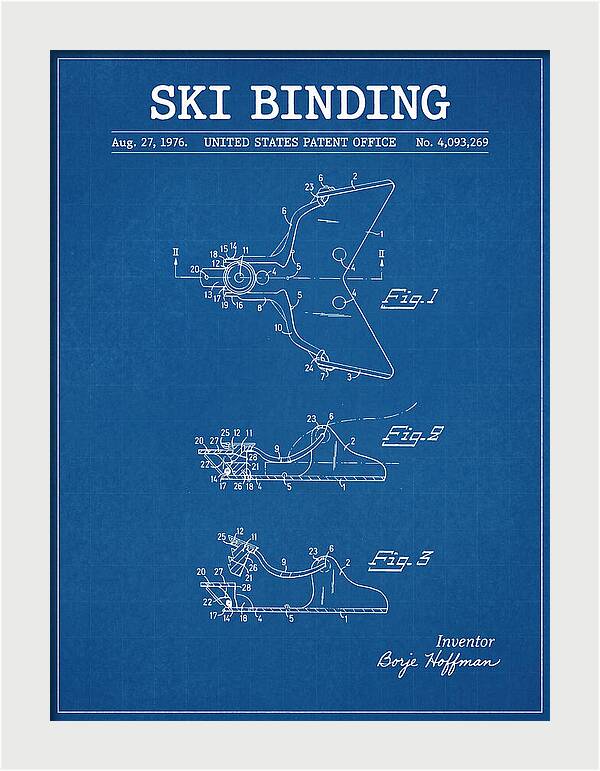 Ski Binding Blueprint Patent Us4093269a