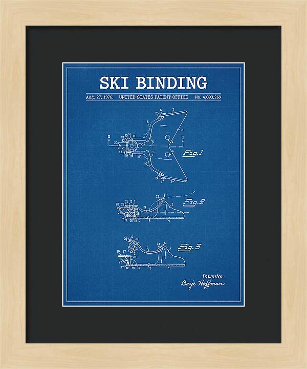 Ski Binding Blueprint Patent Us4093269a