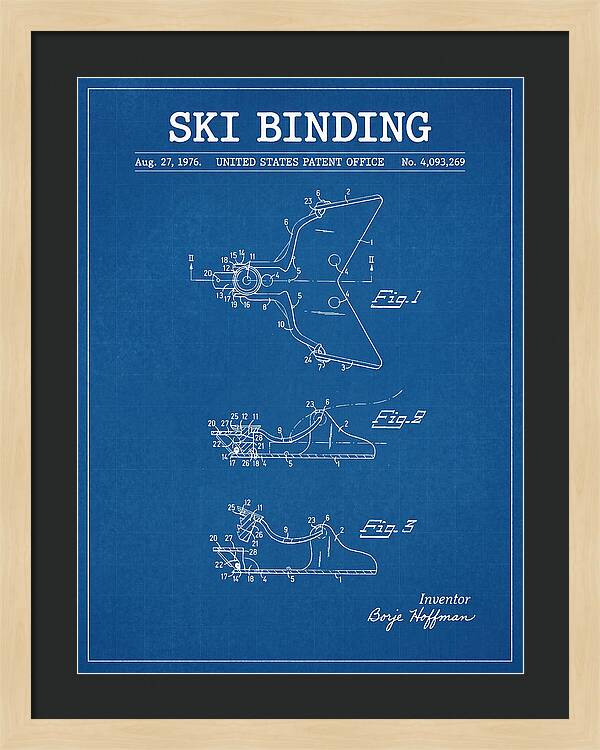 Ski Binding Blueprint Patent Us4093269a