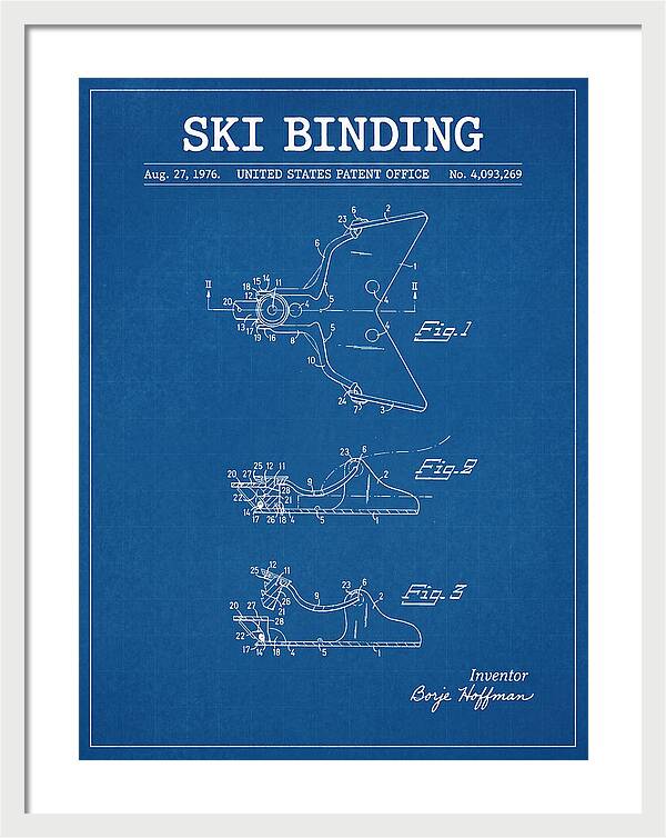 Ski Binding Blueprint Patent Us4093269a