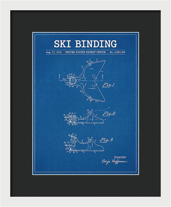 Ski Binding Blueprint Patent Us4093269a