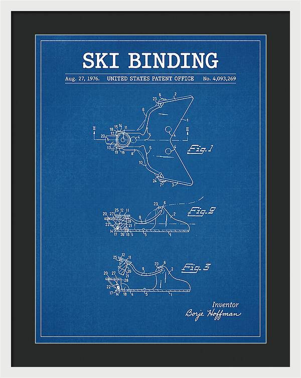 Ski Binding Blueprint Patent Us4093269a