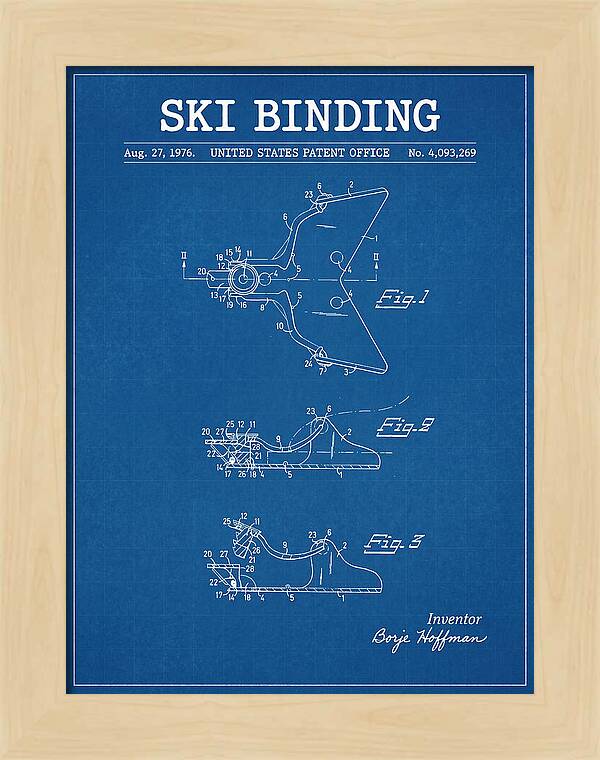 Ski Binding Blueprint Patent Us4093269a