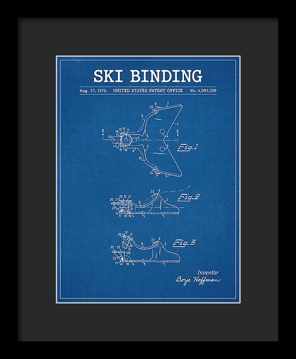 Ski Binding Blueprint Patent Us4093269a