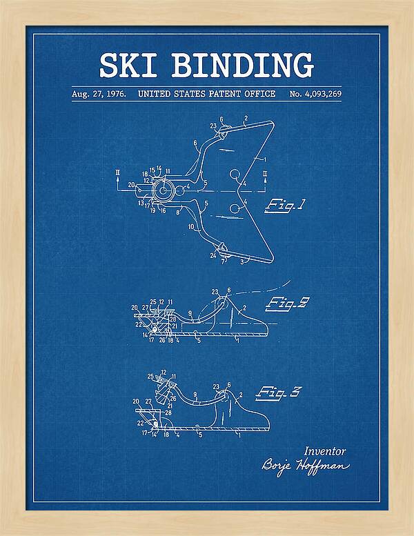Ski Binding Blueprint Patent Us4093269a