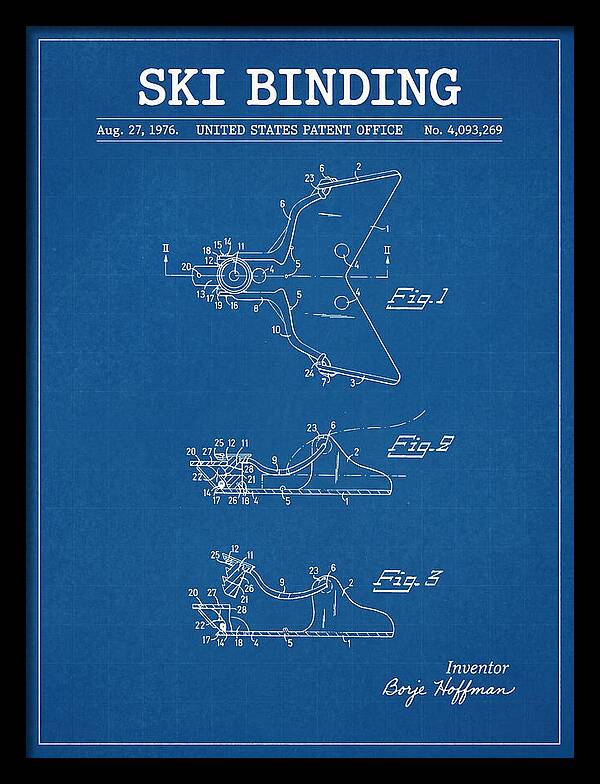 Ski Binding Blueprint Patent Us4093269a