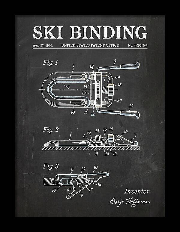Ski Binding Chalkboard Patent Us4093269a