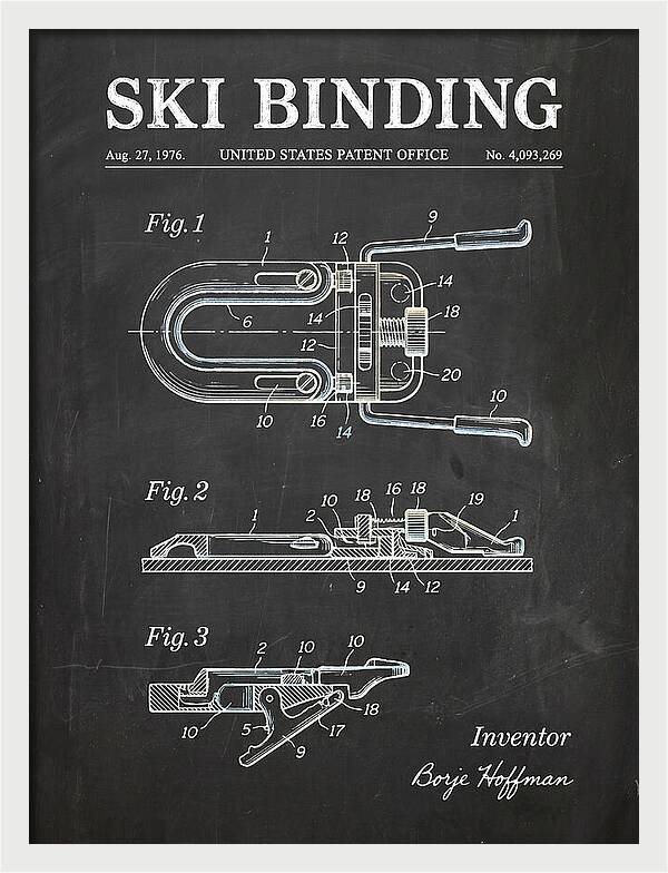 Ski Binding Chalkboard Patent Us4093269a