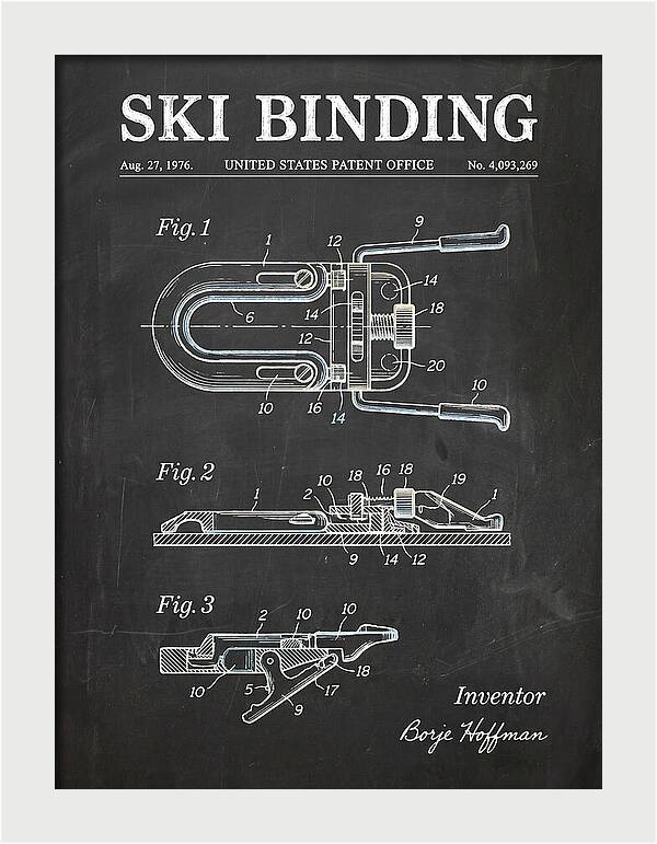 Ski Binding Chalkboard Patent Us4093269a
