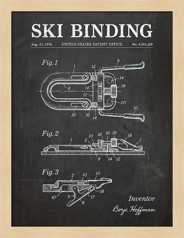 Ski Binding Chalkboard Patent Us4093269a