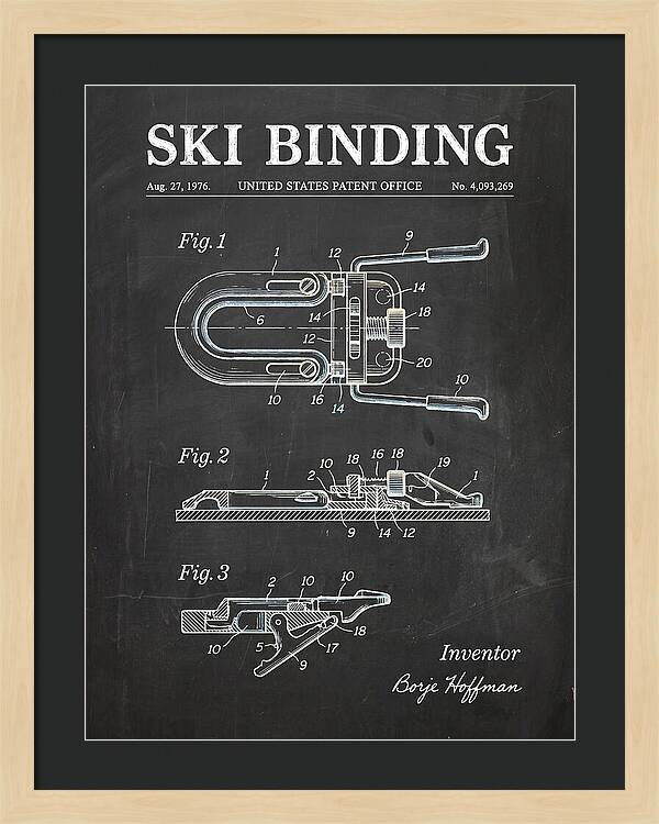 Ski Binding Chalkboard Patent Us4093269a