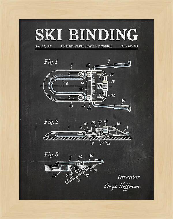 Ski Binding Chalkboard Patent Us4093269a