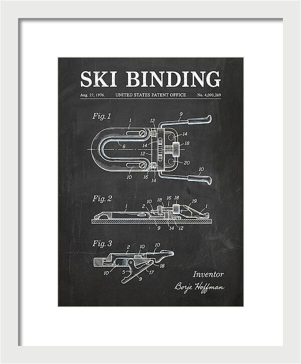 Ski Binding Chalkboard Patent Us4093269a
