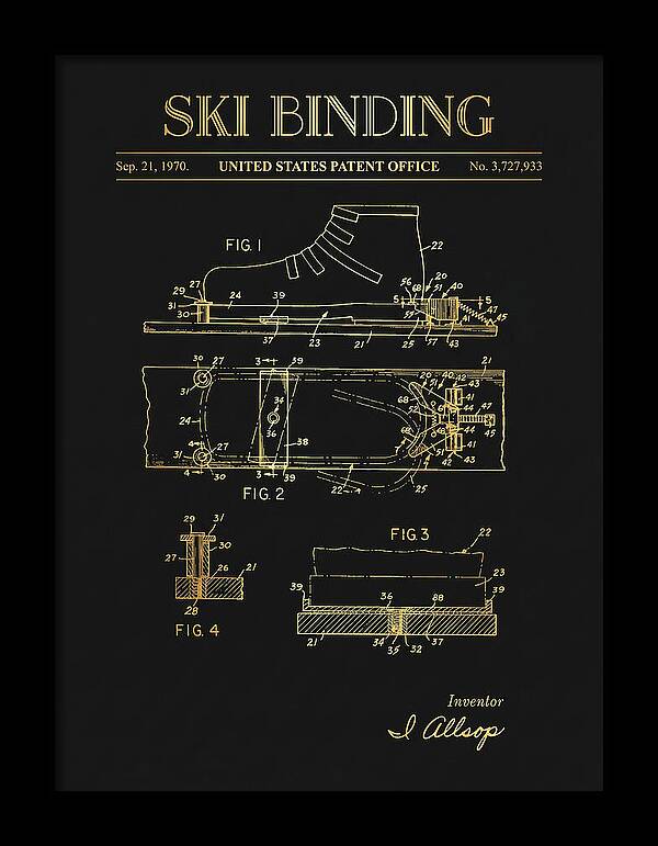 Ski Binding Gold Patent Us3727933a