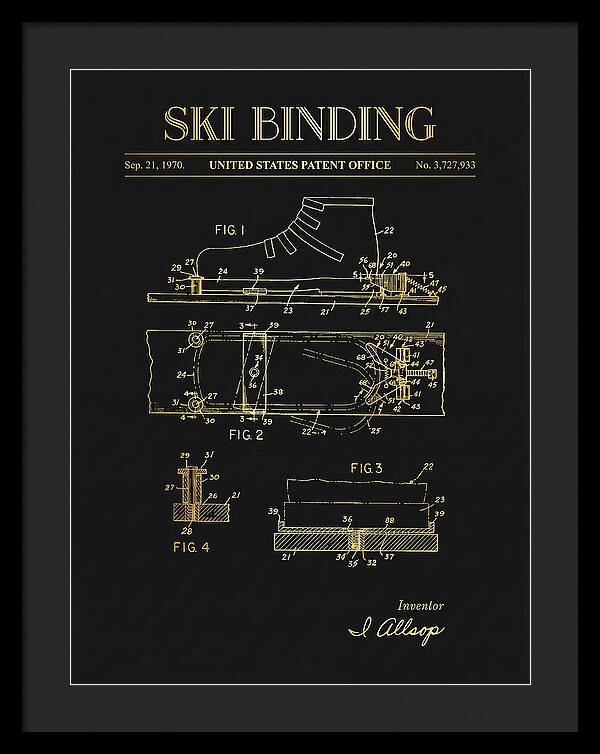 Ski Binding Gold Patent Us3727933a