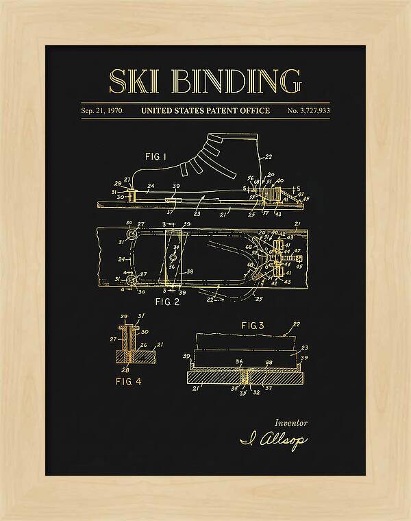 Ski Binding Gold Patent Us3727933a