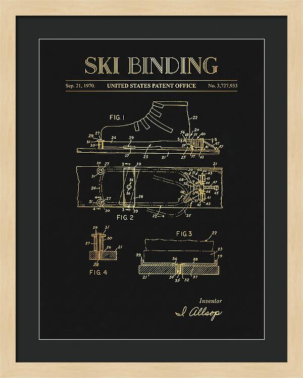 Ski Binding Gold Patent Us3727933a