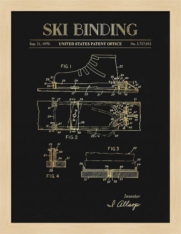 Ski Binding Gold Patent Us3727933a