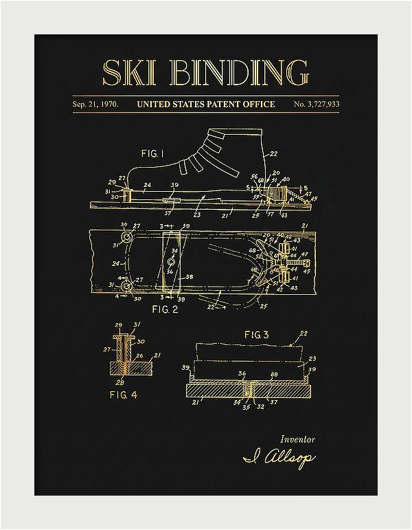 Ski Binding Gold Patent Us3727933a