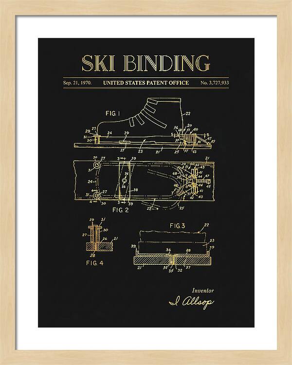 Ski Binding Gold Patent Us3727933a