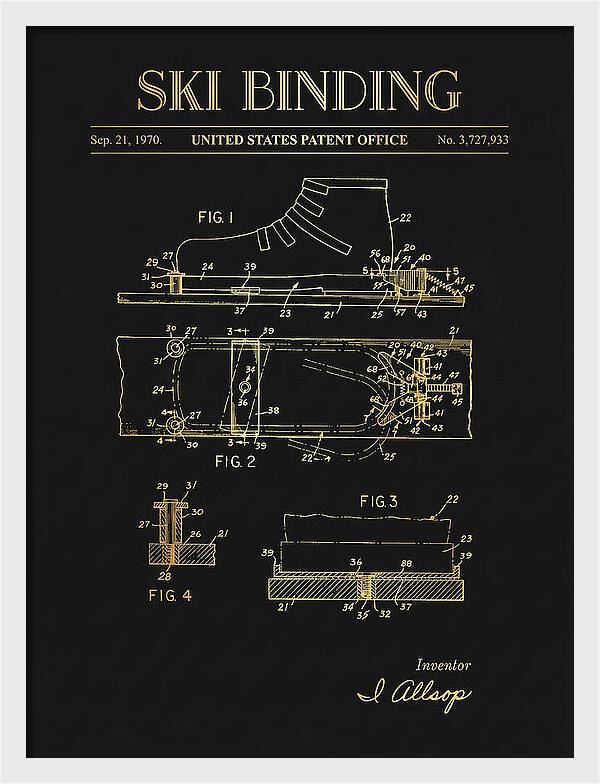 Ski Binding Gold Patent Us3727933a