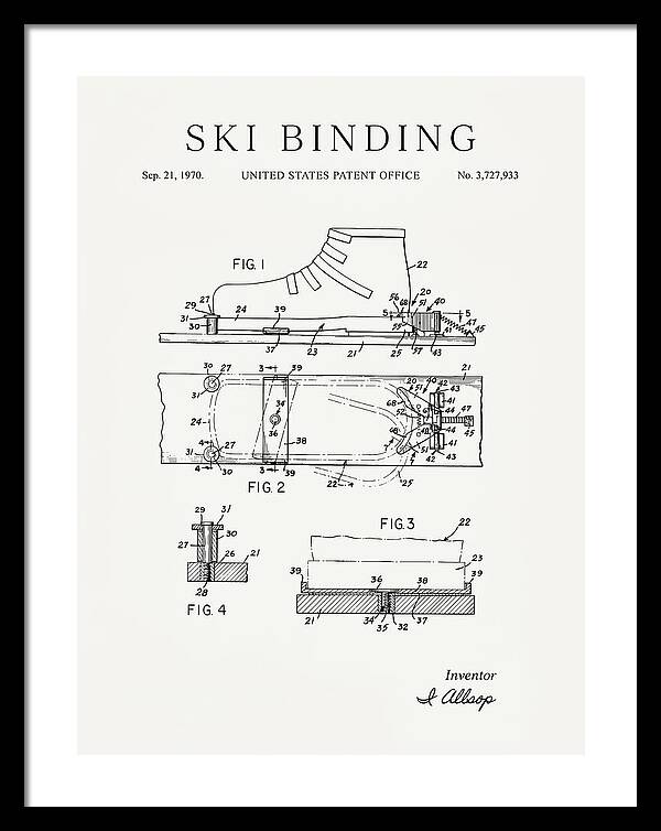 Ski Binding Minimalist Patent Us3727933a