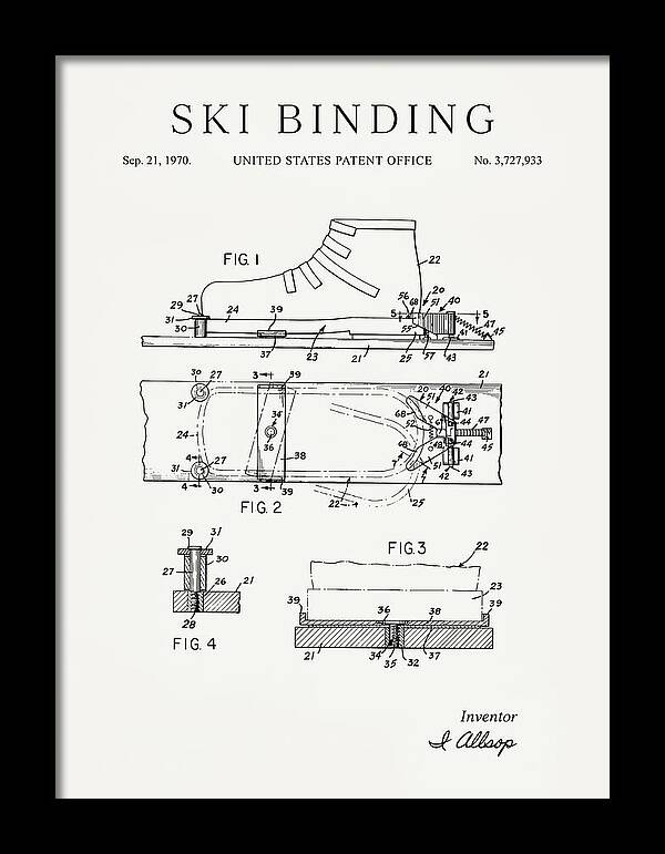 Ski Binding Minimalist Patent Us3727933a