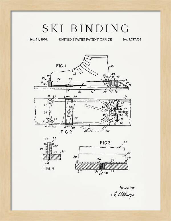 Ski Binding Minimalist Patent Us3727933a
