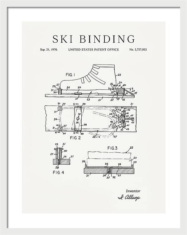 Ski Binding Minimalist Patent Us3727933a