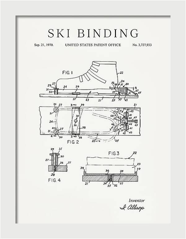 Ski Binding Minimalist Patent Us3727933a