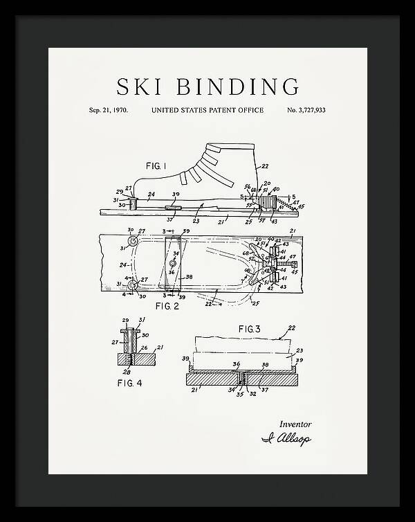 Ski Binding Minimalist Patent Us3727933a