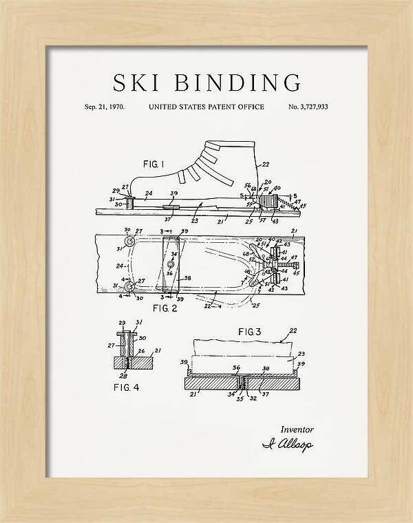 Ski Binding Minimalist Patent Us3727933a