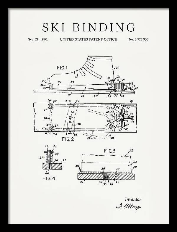 Ski Binding Minimalist Patent Us3727933a