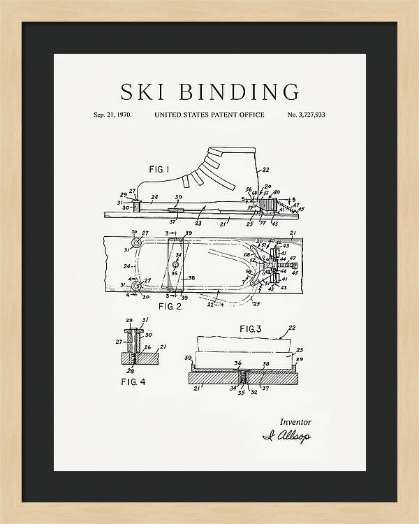 Ski Binding Minimalist Patent Us3727933a