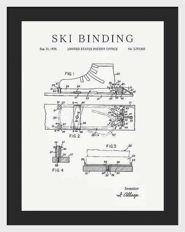 Ski Binding Minimalist Patent Us3727933a